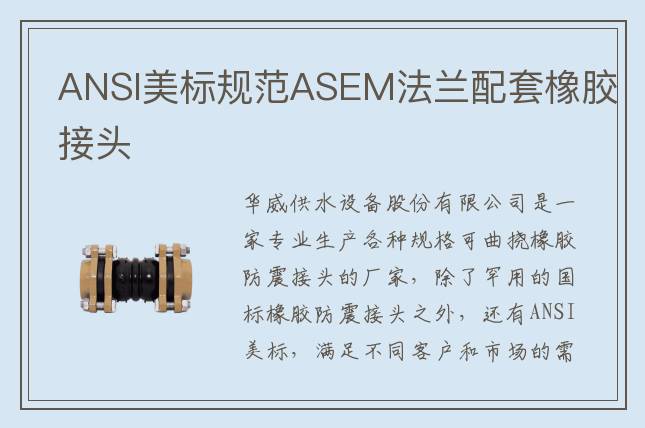 ANSI美標規(guī)范ASEM法蘭配套橡膠接頭
