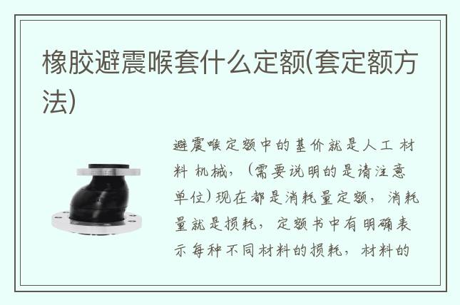 橡膠避震喉套什么定額(套定額方法)