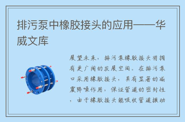 排污泵中橡膠接頭的應(yīng)用——華威文庫